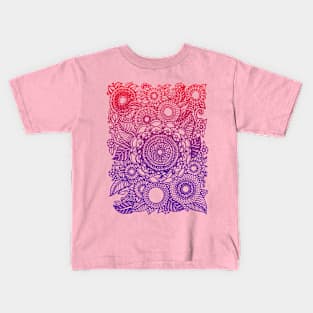 Mandala Flowers (Berry Colored) Kids T-Shirt